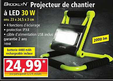 Projecteur de chantier à LED 30 W