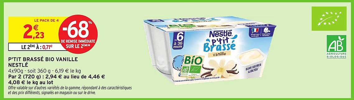 P'tit Brassé Bio Vanille Nestlé