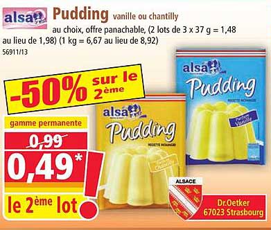 Pudding vanille ou chantilly