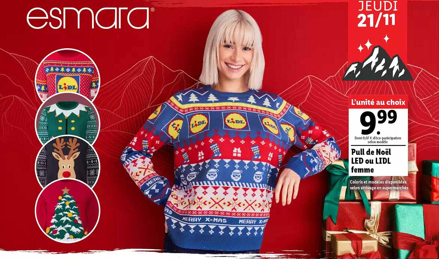 Pull de Noël LED ou LIDL femme