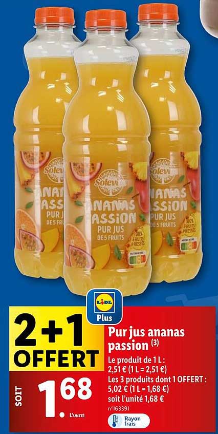 Pur jus ananas passion