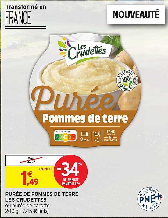 Purée Pommes de terre Les Crudettes