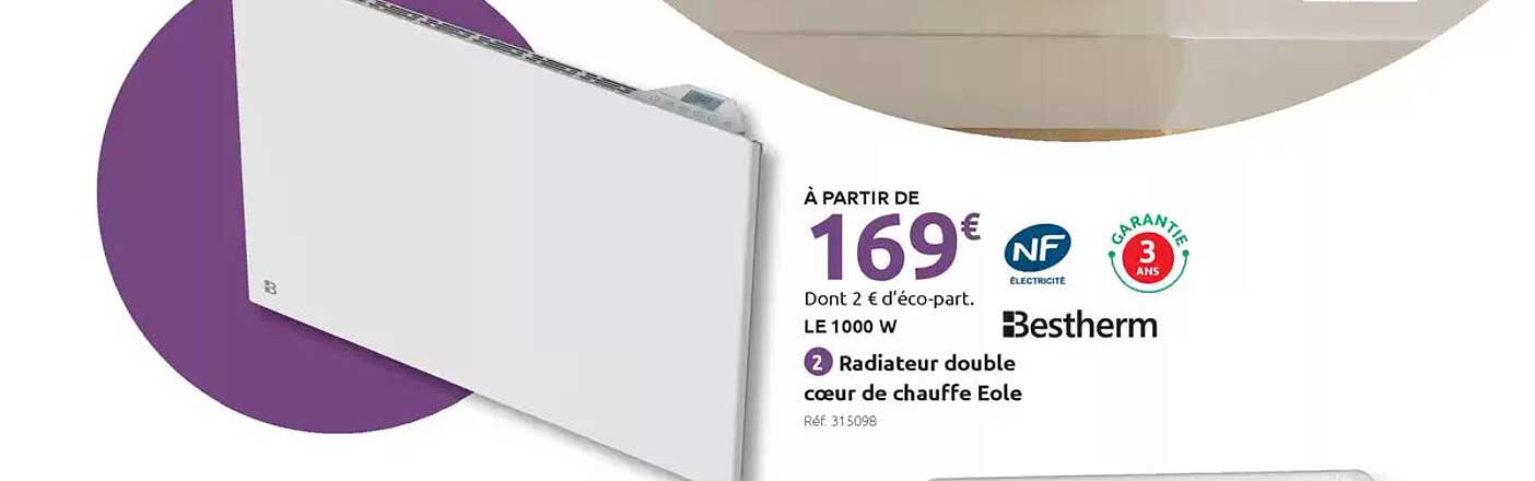 Radiateur double cœur de chauffe Eole