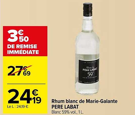 Rhum blanc de Marie-Galante PERE LABAT