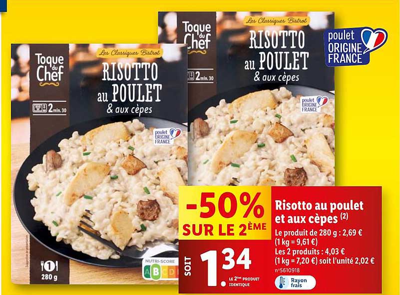 Risotto au poulet & aux cèpes