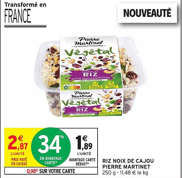 RIZ NOISETTE DE CAJOU PIERRE MARTINET