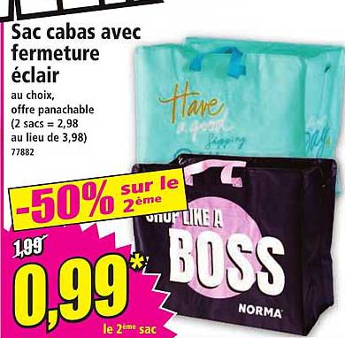 Sac cabas avec fermeture éclair