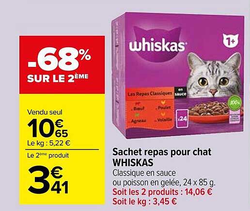 Sachet repas pour chat WHISKAS