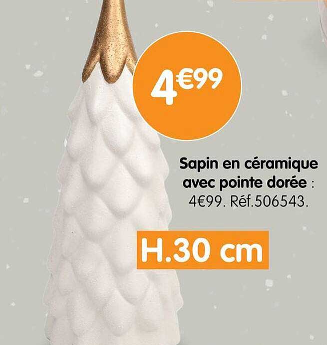 Sapin en céramique avec pointe dorée