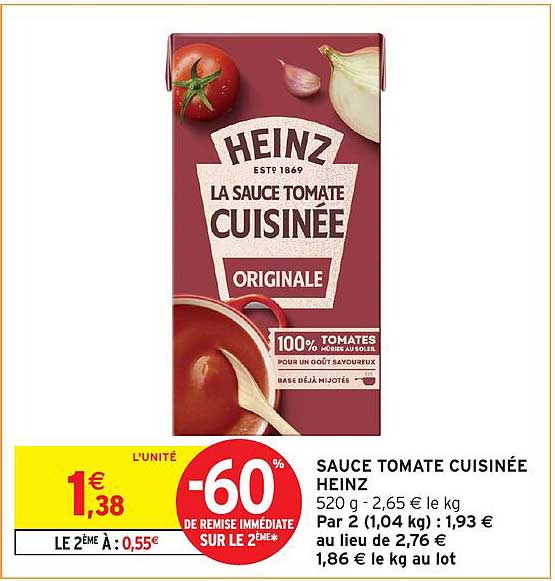 SAUCE TOMATE CUISINÉE HEINZ