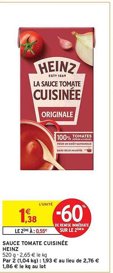 SAUCE TOMATE CUISINÉE HEINZ