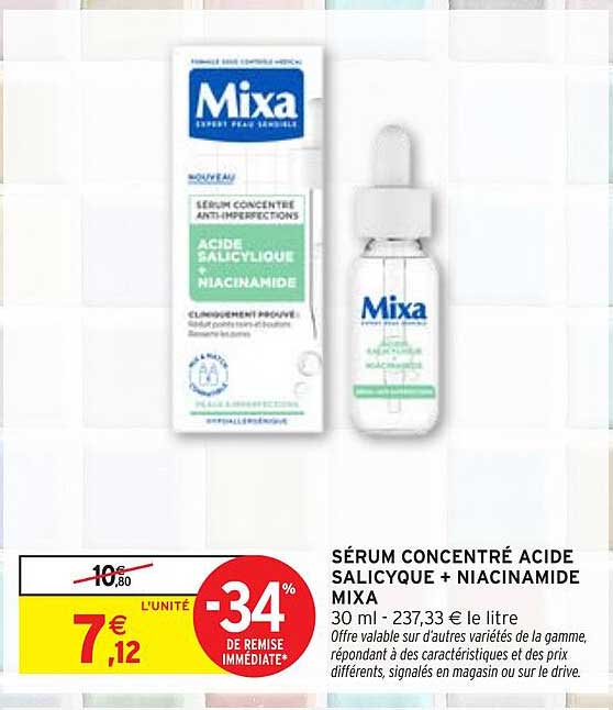 SÉRUM CONCENTRÉ ACIDE SALICYLIQUE + NIACINAMIDE MIXA