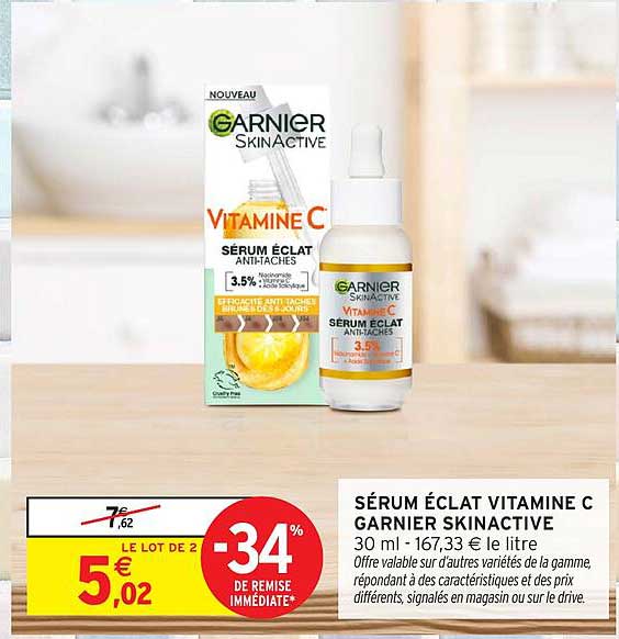 SÉRUM ÉCLAT VITAMINE C GARNIER SKINACTIVE