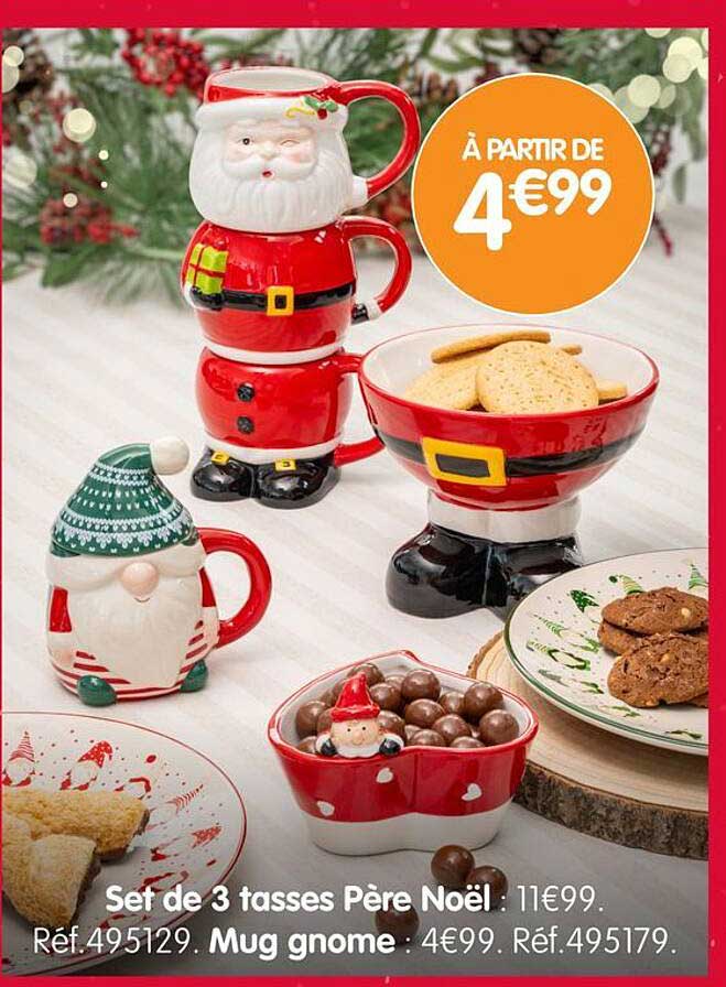 Set de 3 tasses Père Noël