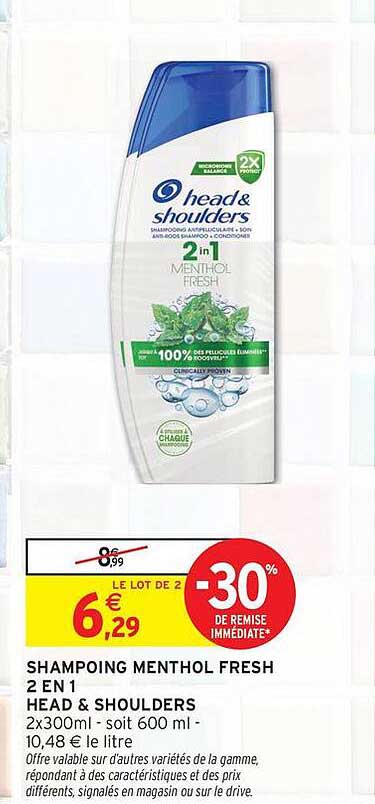 SHAMPOING MENTHOL FRESH 2 EN 1 HEAD & SHOULDERS