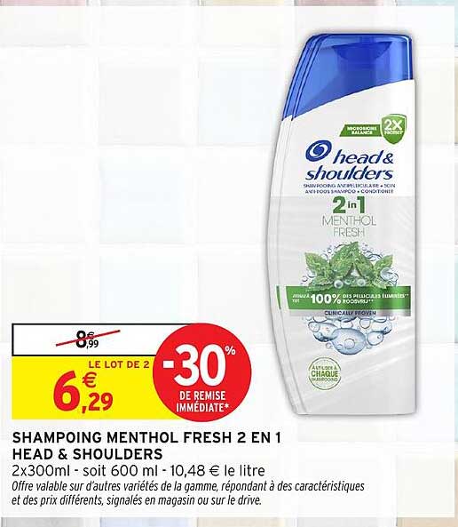 SHAMPOING MENTHOL FRESH 2 EN 1 HEAD & SHOULDERS