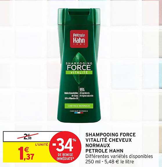 SHAMPOOING FORCE VITALITÉ CHEVEUX NORMAUX PETROLE HAHN