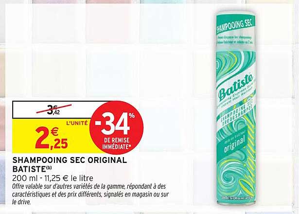 SHAMPOOING SEC ORIGINAL BATISTE