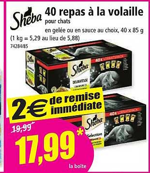 Sheba 40 repas à la volaille pour chats