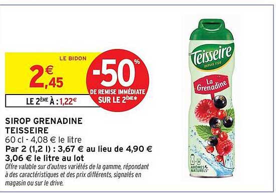 SIROP GRENADINE TEISSEIRE