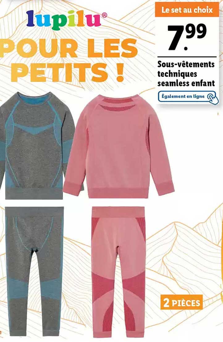 Sous-vêtements techniques seamless enfant