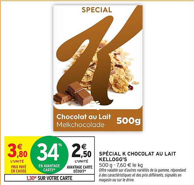 SPÉCIAL K CHOCOLAT AU LAIT KELLOGG'S