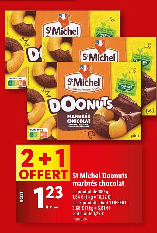 St Michel Doonuts marbrés chocolat