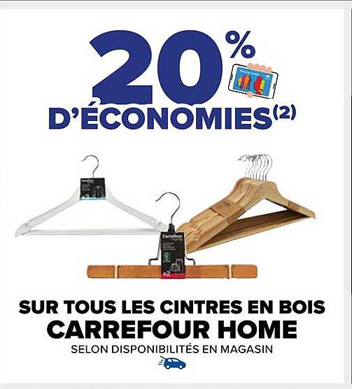 SUR TOUS LES CINTRÉS EN BOIS CARREFOUR HOME