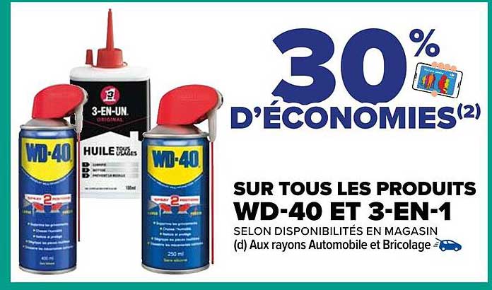 SUR TOUS LES PRODUITS WD-40 ET 3-EN-1