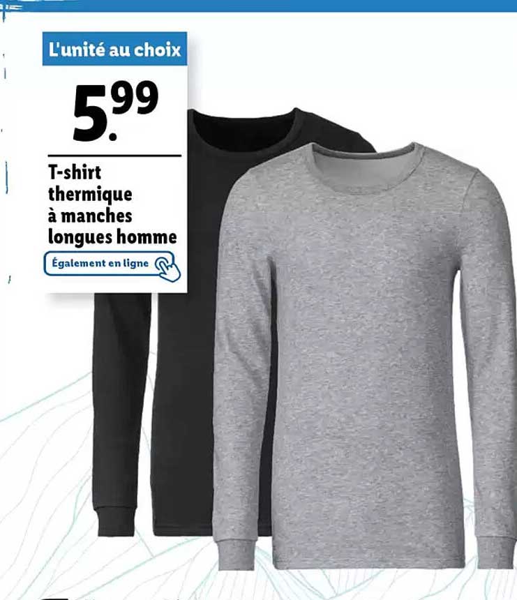 T-shirt thermique à manches longues homme