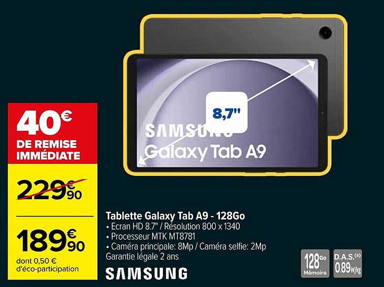 Tablette Galaxy Tab A9 - 128Go