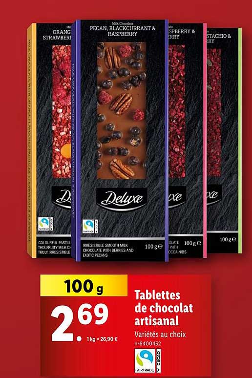 Tablettes de chocolat artisanal