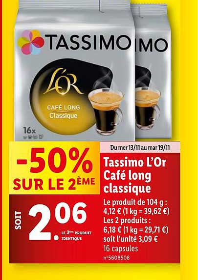 Tassimo L'Or Café long classique