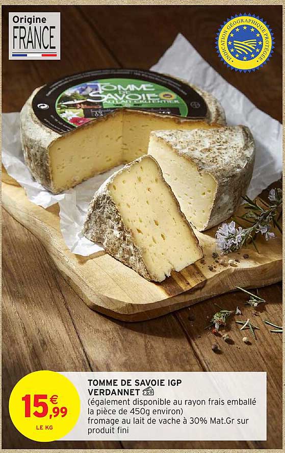 TOMME DE SAVOIE IGP VERDANNET