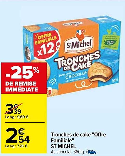 Tronches de cake "Offre Familiale"