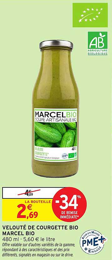 VELOUTÉ DE COURGETTE BIO MARCEL BIO