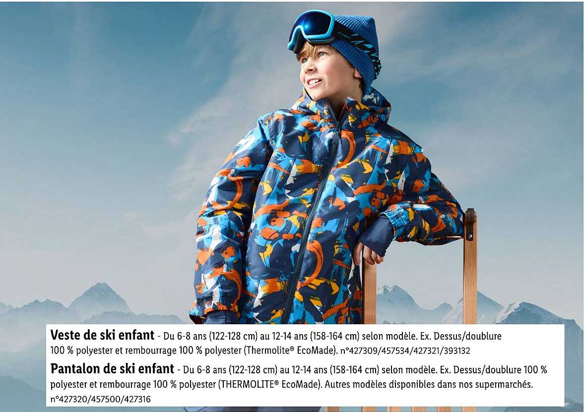 Veste de ski enfant  
Pantalon de ski enfant  