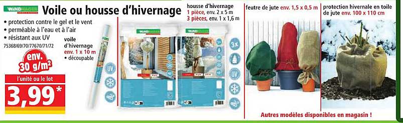 Voile ou housse d’hivernage