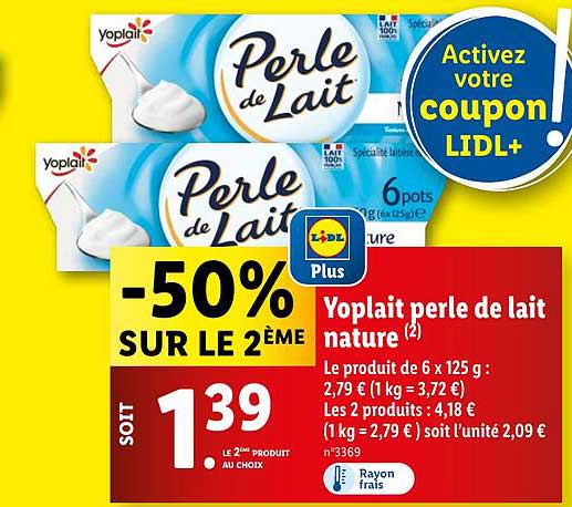 Yoplait perle de lait nature