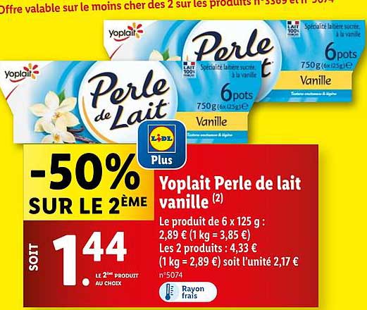 Yoplait Perle de lait vanille