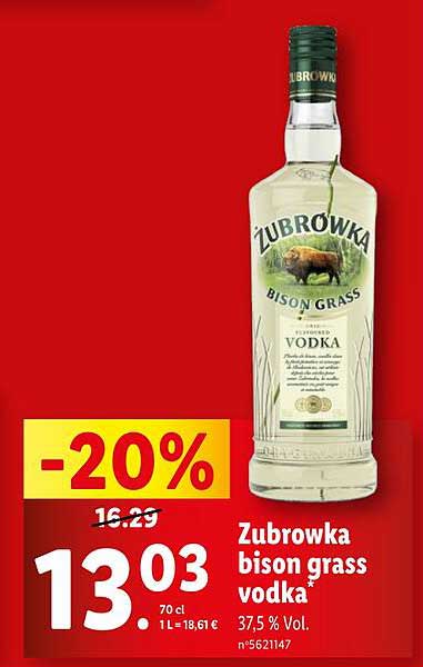 Zubrowka bison grass vodka