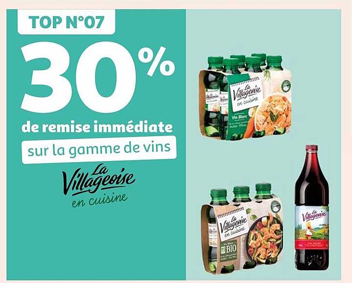 30 % de remise immédiate sur la gamme de vins