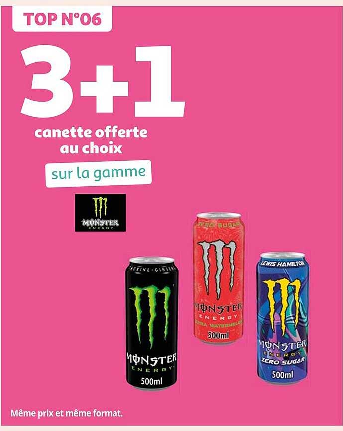 3+1 canette offerte au choix sur la gamme