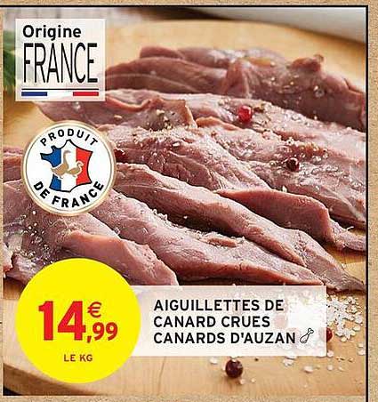 Aiguillettes de canard crues Canards d'Auzan