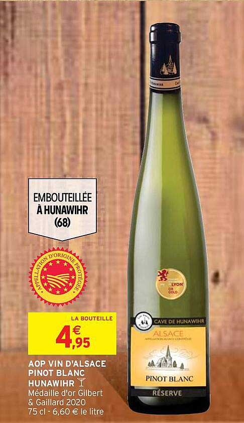 AOP VIN D'ALSACE PINOT BLANC HUNAWIHR