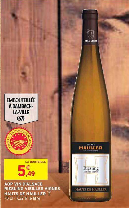 AOP VIN D'ALSACE RIESLING VIEILLES VIGNES HAUTS DE HAULLER