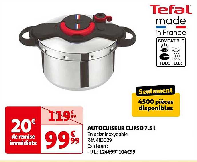 AUTOCUISEUR CLIPSO 7.5 L