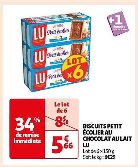 BISCUITS PETIT ÉCOLIER AU CHOCOLAT AU LAIT LU