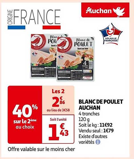 BLANC DE POULET AUCHAN