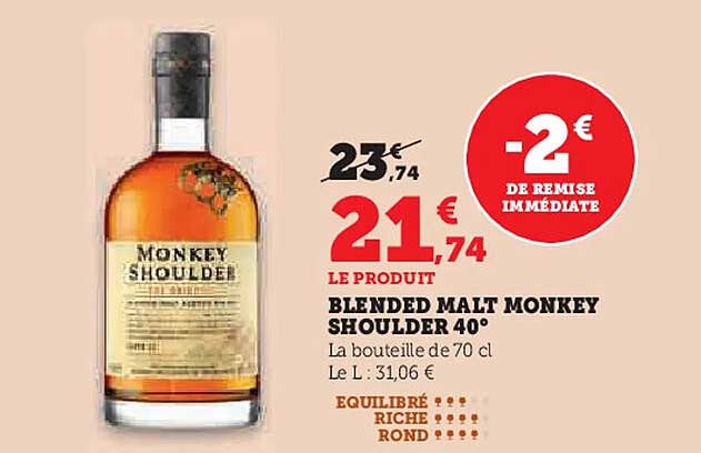 BLENDED MALT MONKEY SHOULDER 40°